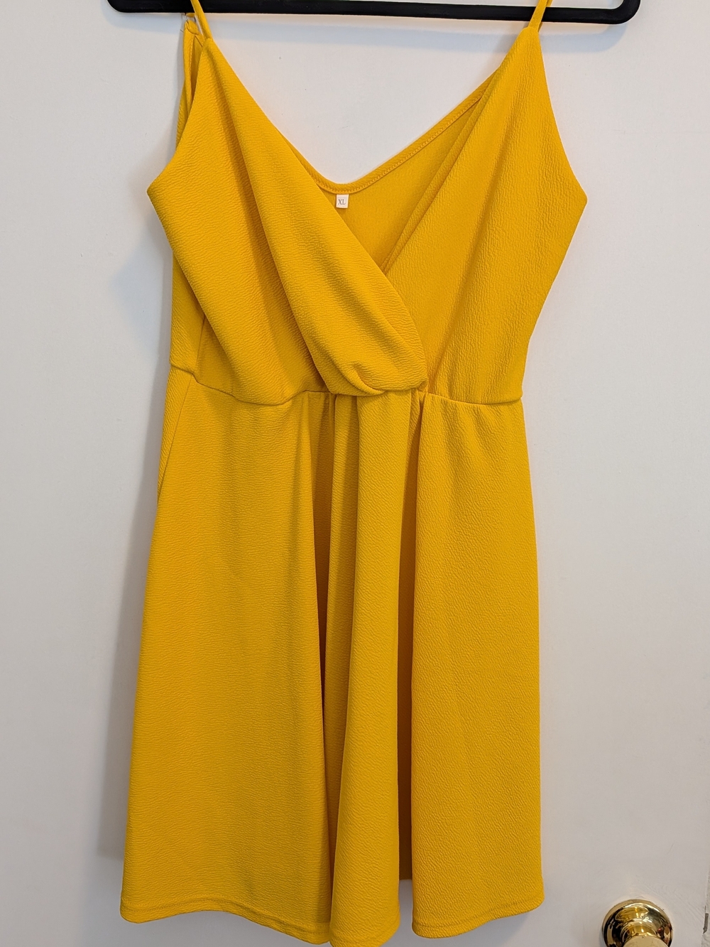 Yellow V-Neck Spaghetti Strap Dress